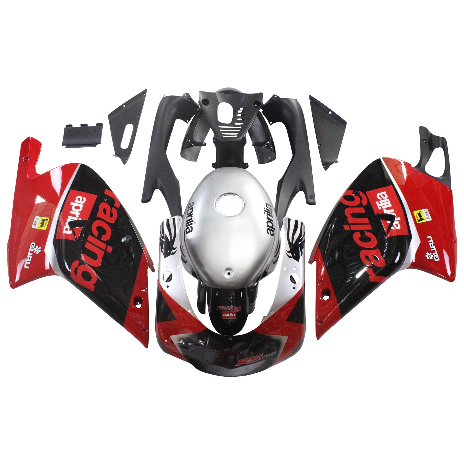 Kit carena Amotopart 2000-2005 Aprilia RS125 rosso e nero