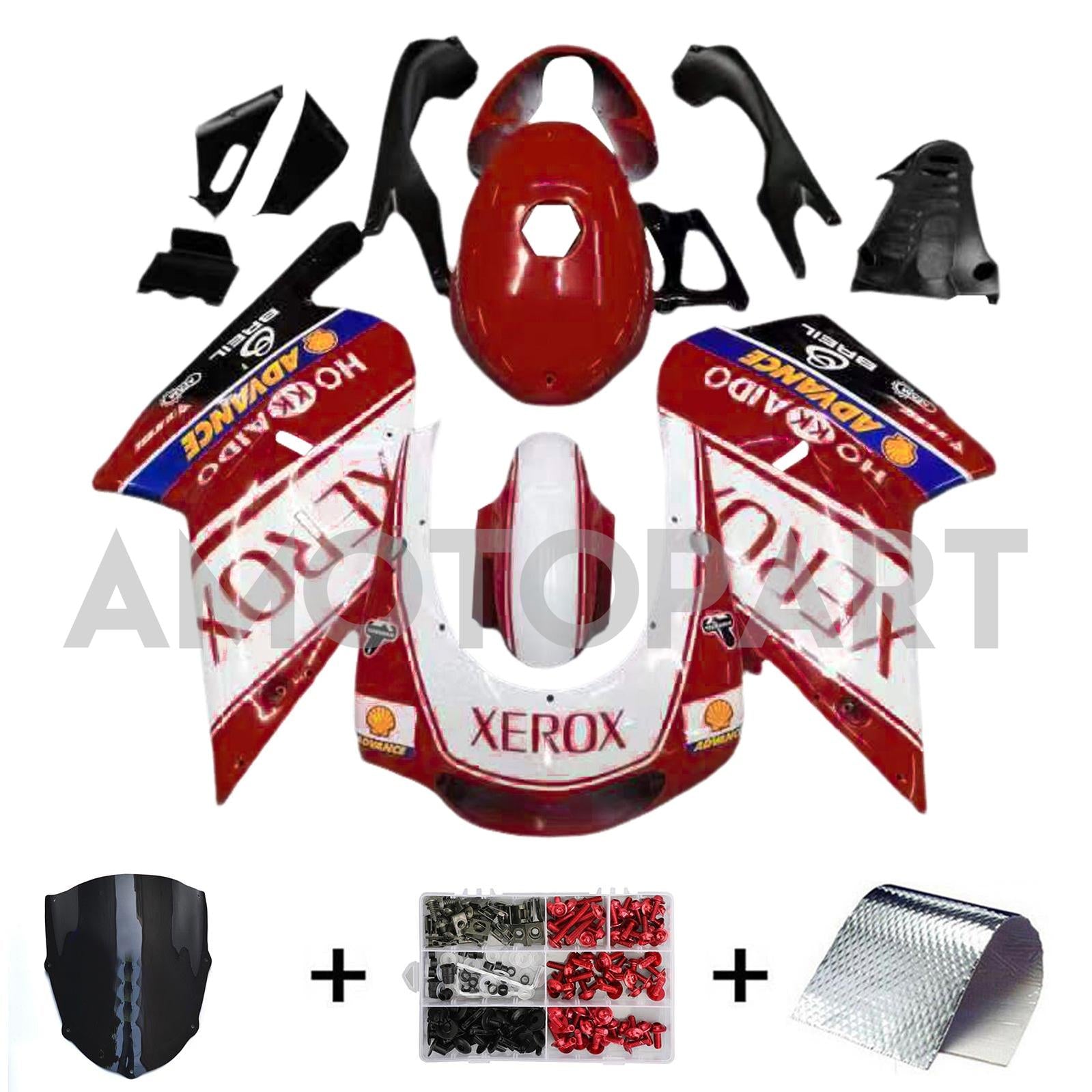 Amotopart 2000-2005 Aprilia RS125 XEROX White&Red Fairing Kit