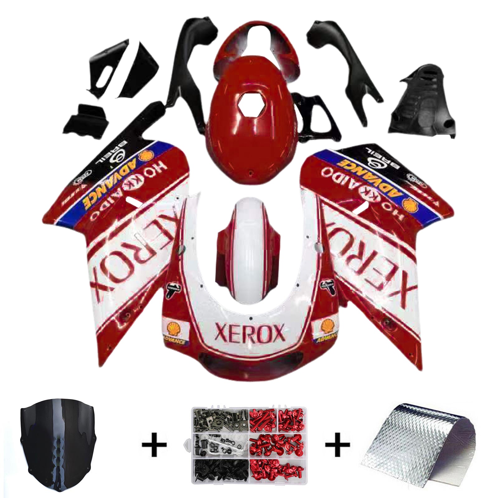 Amotopart 2000-2005 Aprilia RS125 XEROX White&Red Fairing Kit