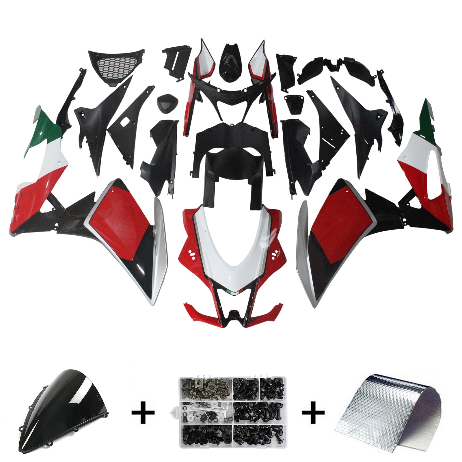 Amotopart Aprilia 2016-2020 RSV4 1000 Red&Green Style5 Fairing Kit