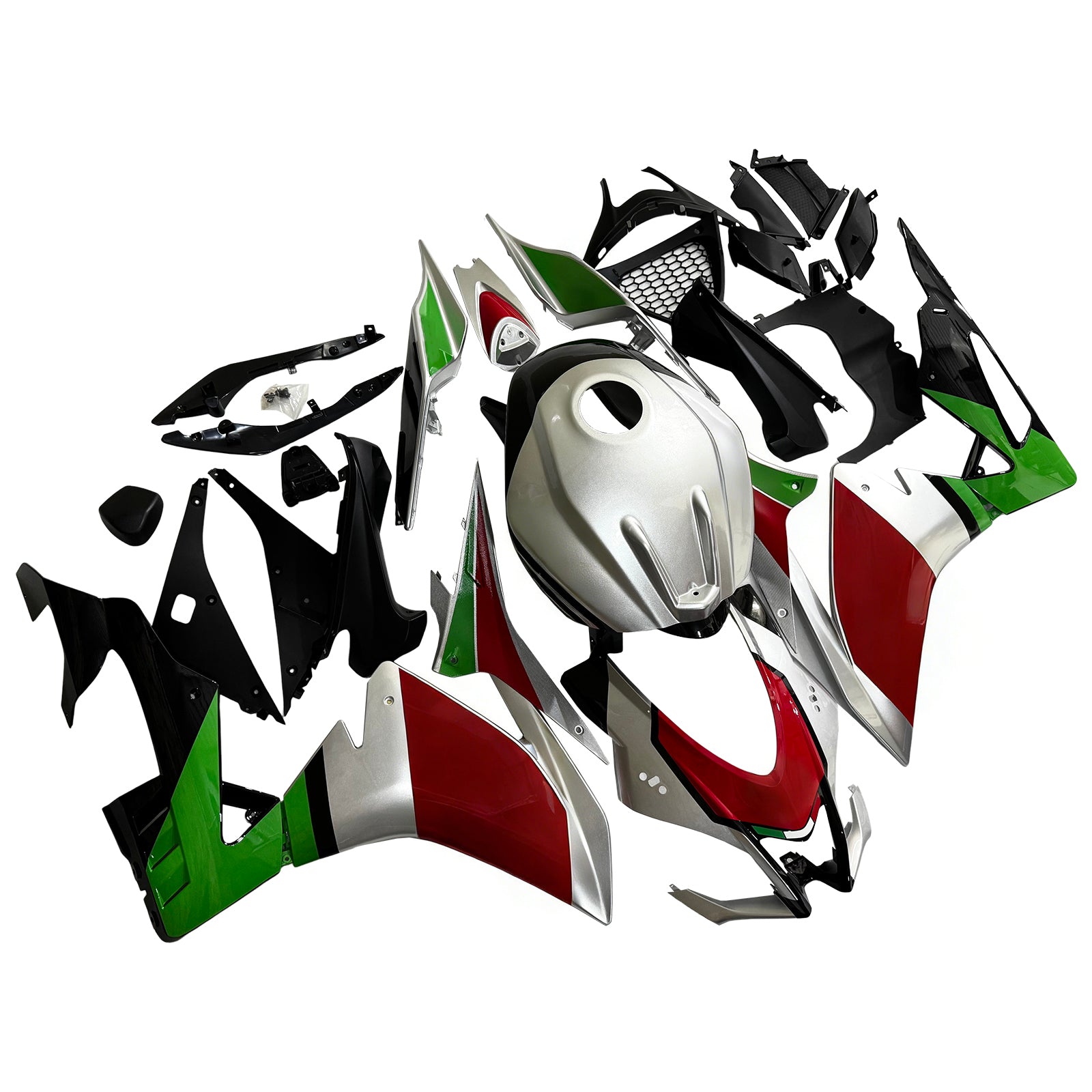 Amotopart Aprilia 2016-2020 RSV4 1000 レッド&グリーン Style4 フェアリングキット