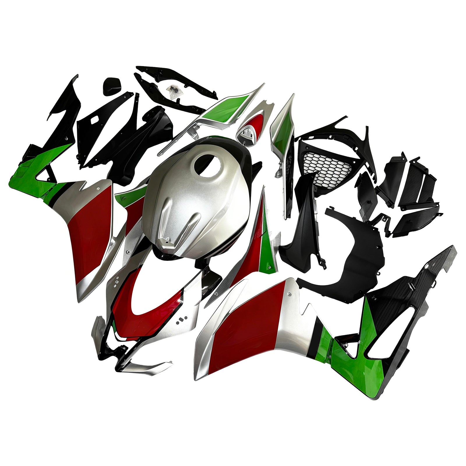 Amotopart Aprilia 2016-2020 RSV4 1000 レッド&グリーン Style4 フェアリングキット