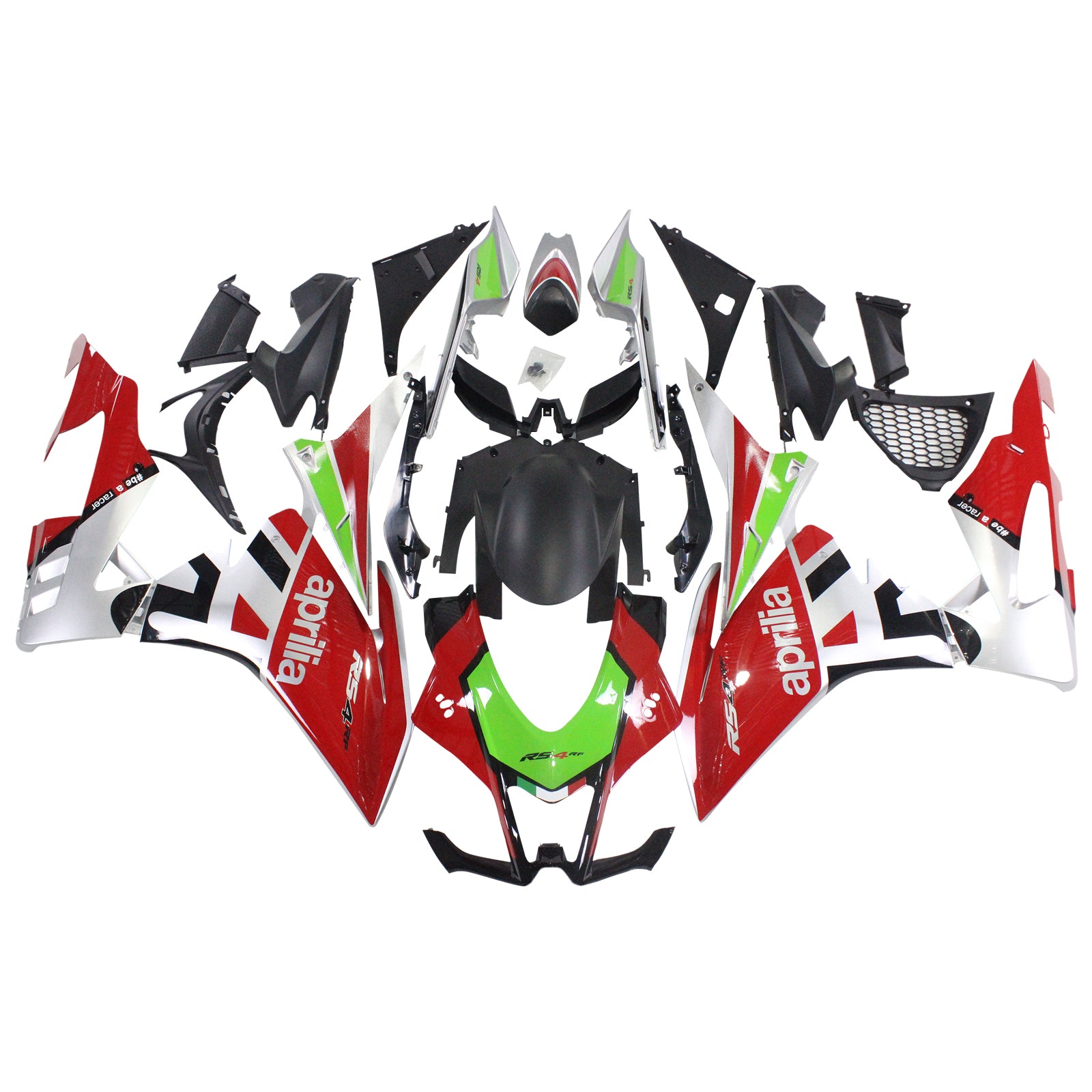 Amotopart Aprilia 2016-2020 RSV4 1000 Kit de carénage rouge et vert Style3