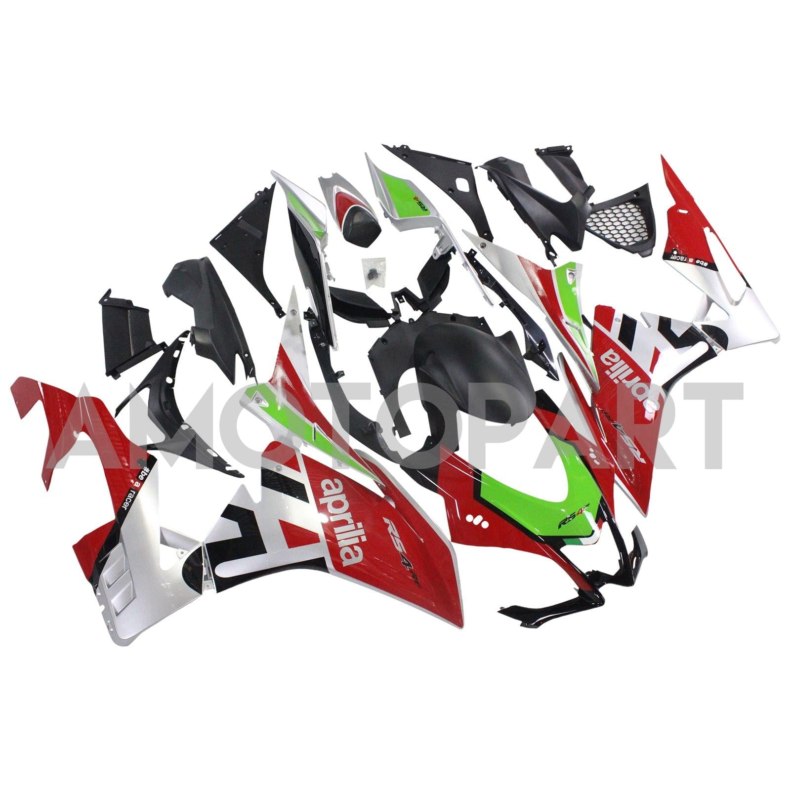 Amotopart Aprilia 2016-2020 RSV4 1000 Red&Green Style3 Fairing Kit