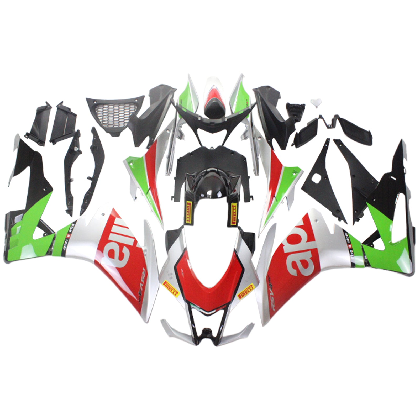 Amotopart Aprilia 2016-2020 RSV4 1000 レッド&グリーン Style1 フェアリングキット