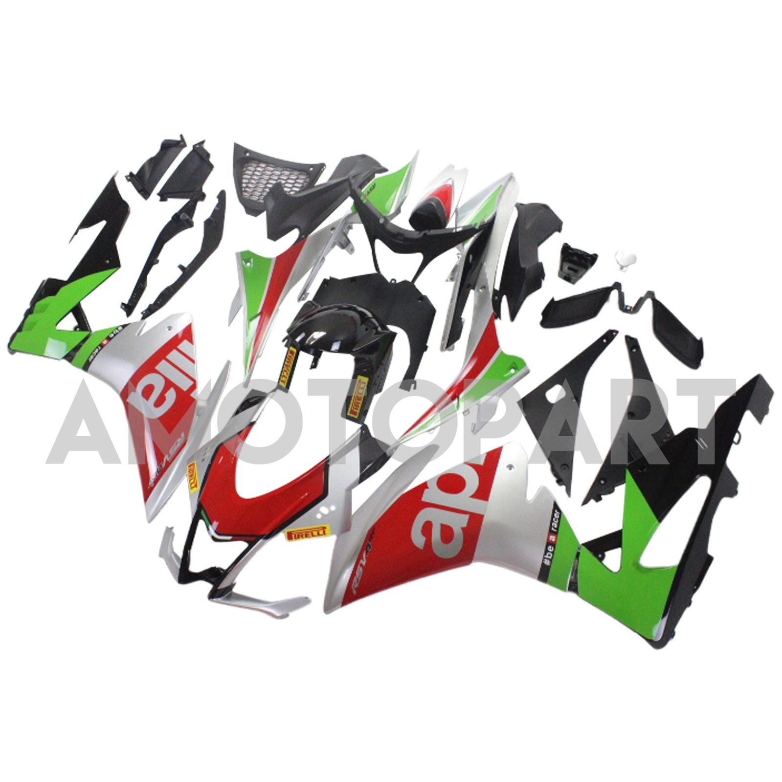 Amotopart Aprilia 2016-2020 RSV4 1000 Red&Green Style1 Fairing Kit