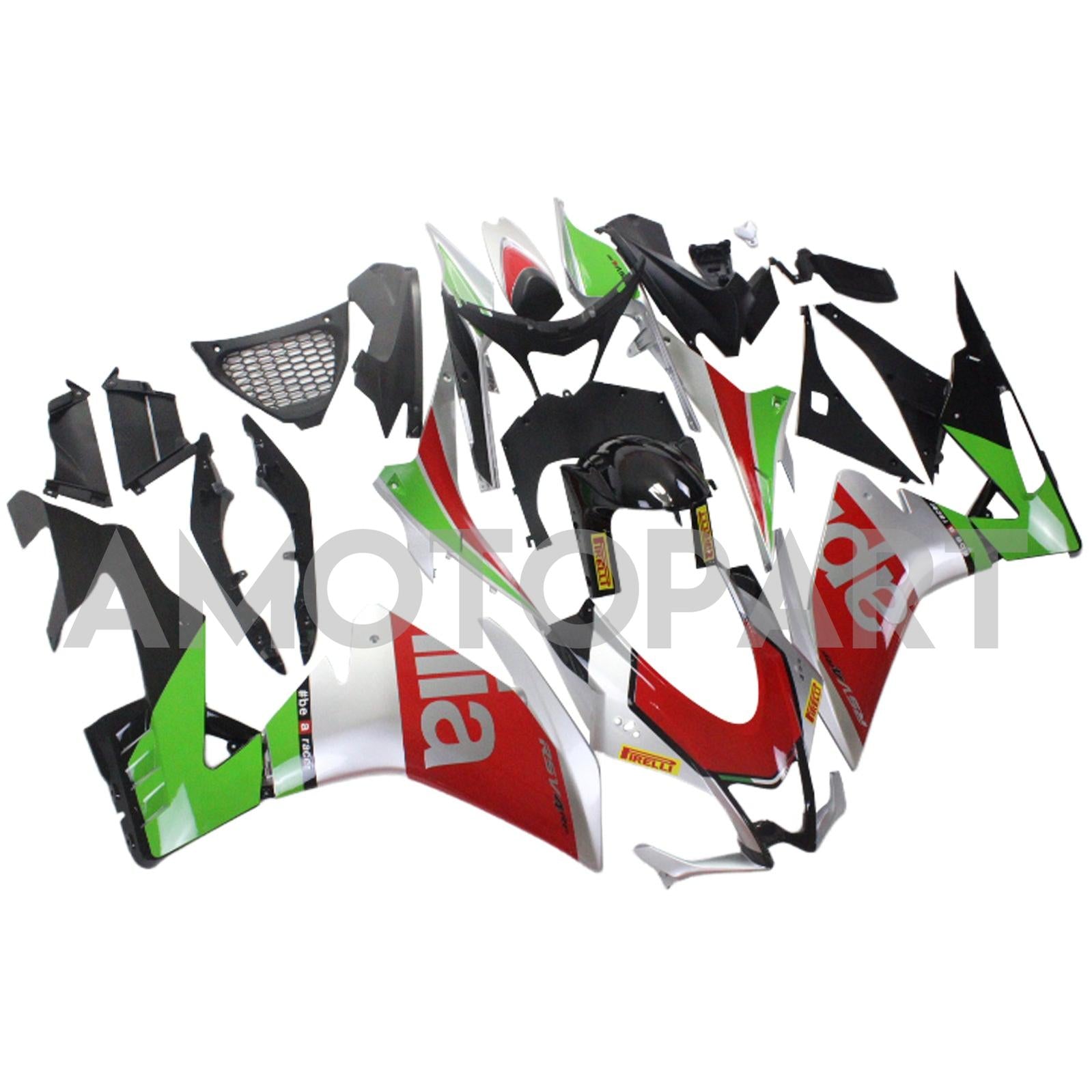 Amotopart Aprilia 2016-2020 RSV4 1000 Red&Green Style1 Fairing Kit