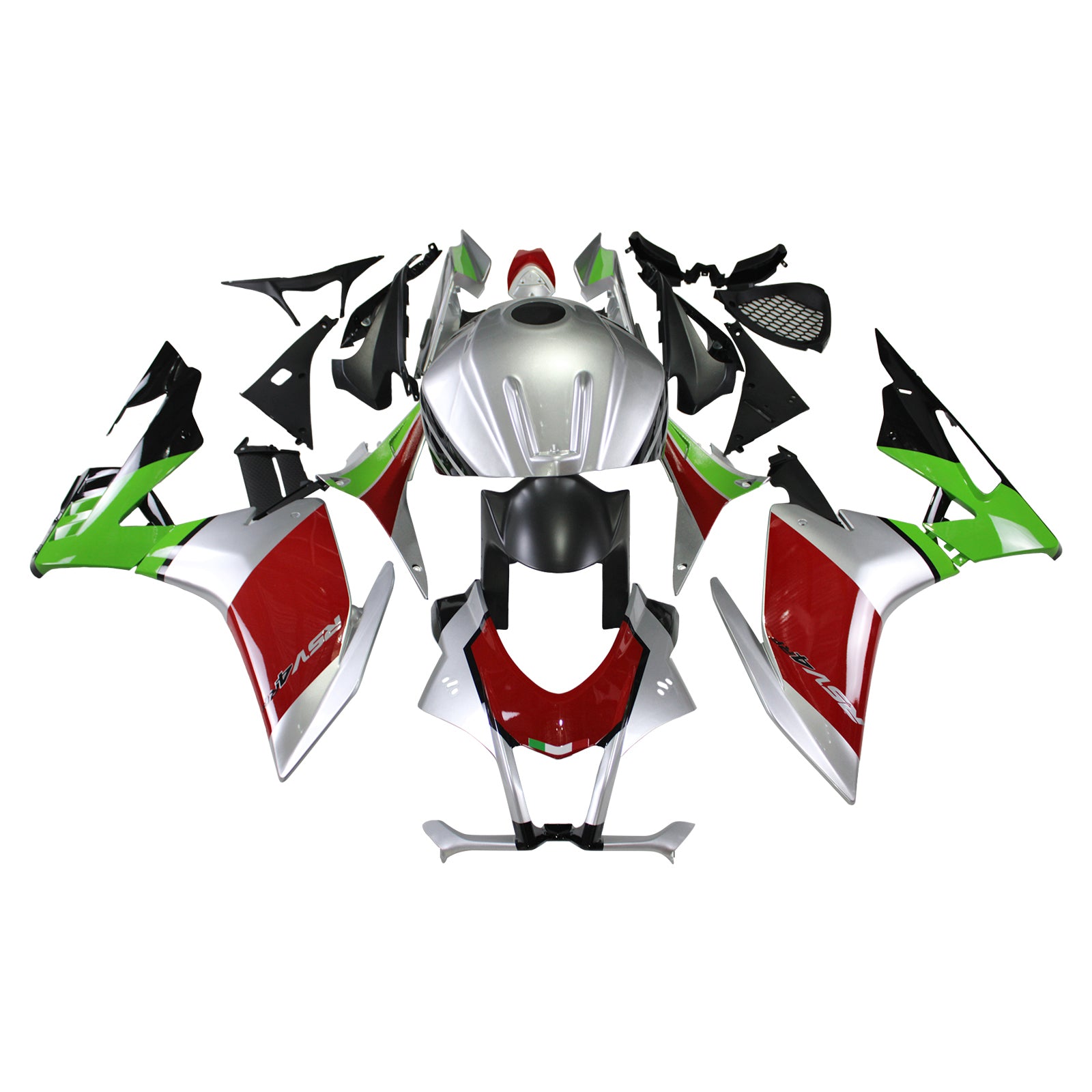 Amotopart Aprilia 2016–2020 RSV4 1000 Red&amp;Green Style9 Verkleidungsset