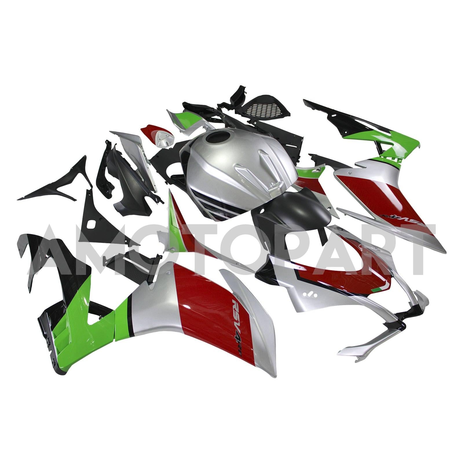 Amotopart Aprilia 2016-2020 RSV4 1000 Red & Green Style9 Fairing Kit