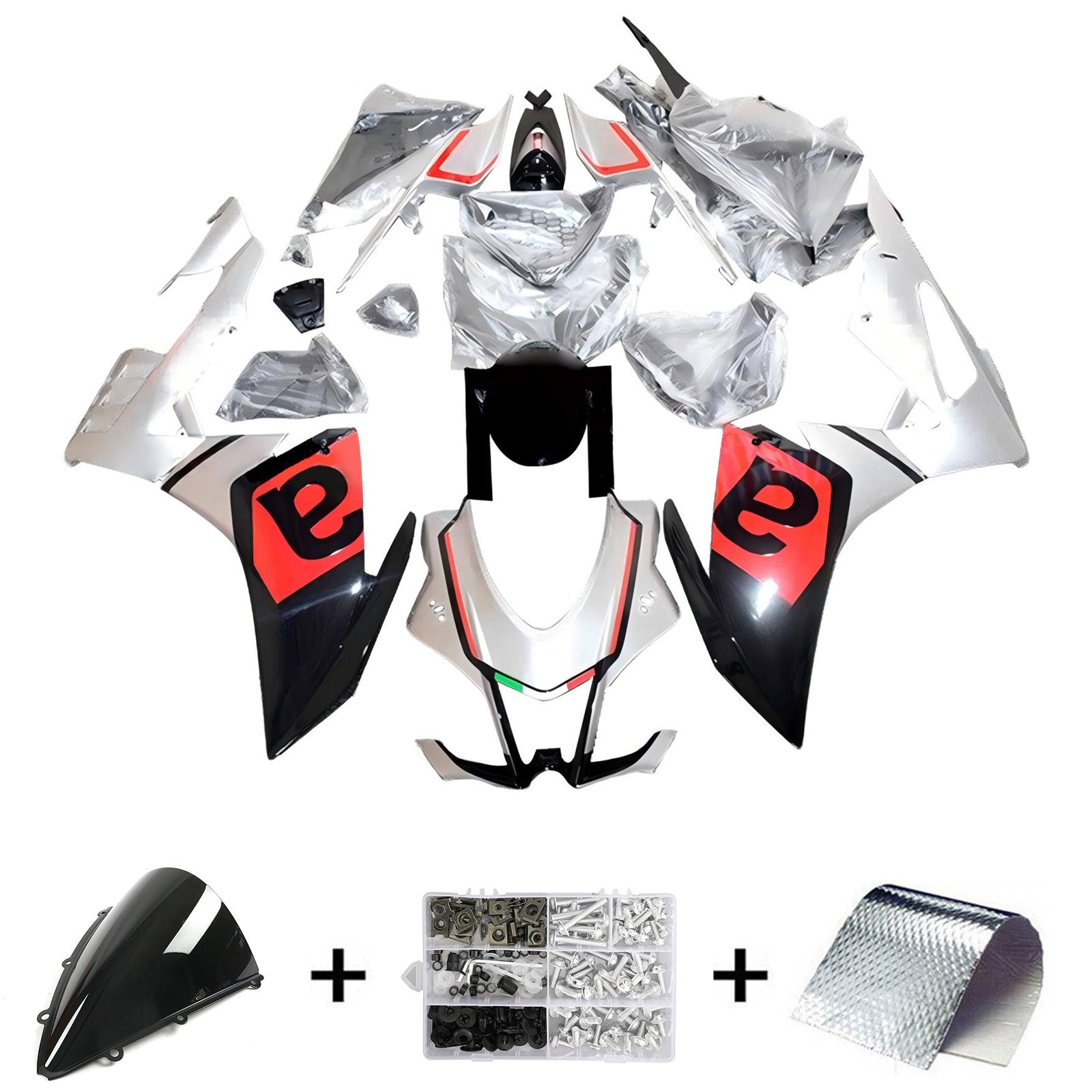Amotopart Aprilia 2016-2020 RSV4 1000 Red & Black Style4 Fairing Kit