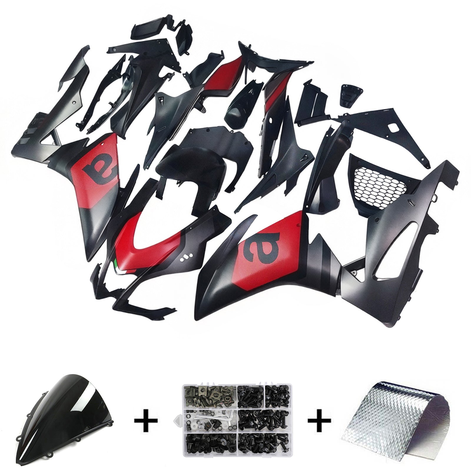 Amotopart Aprilia 2016-2020 RSV4 1000 Red & Black Style2 Fairing Kit