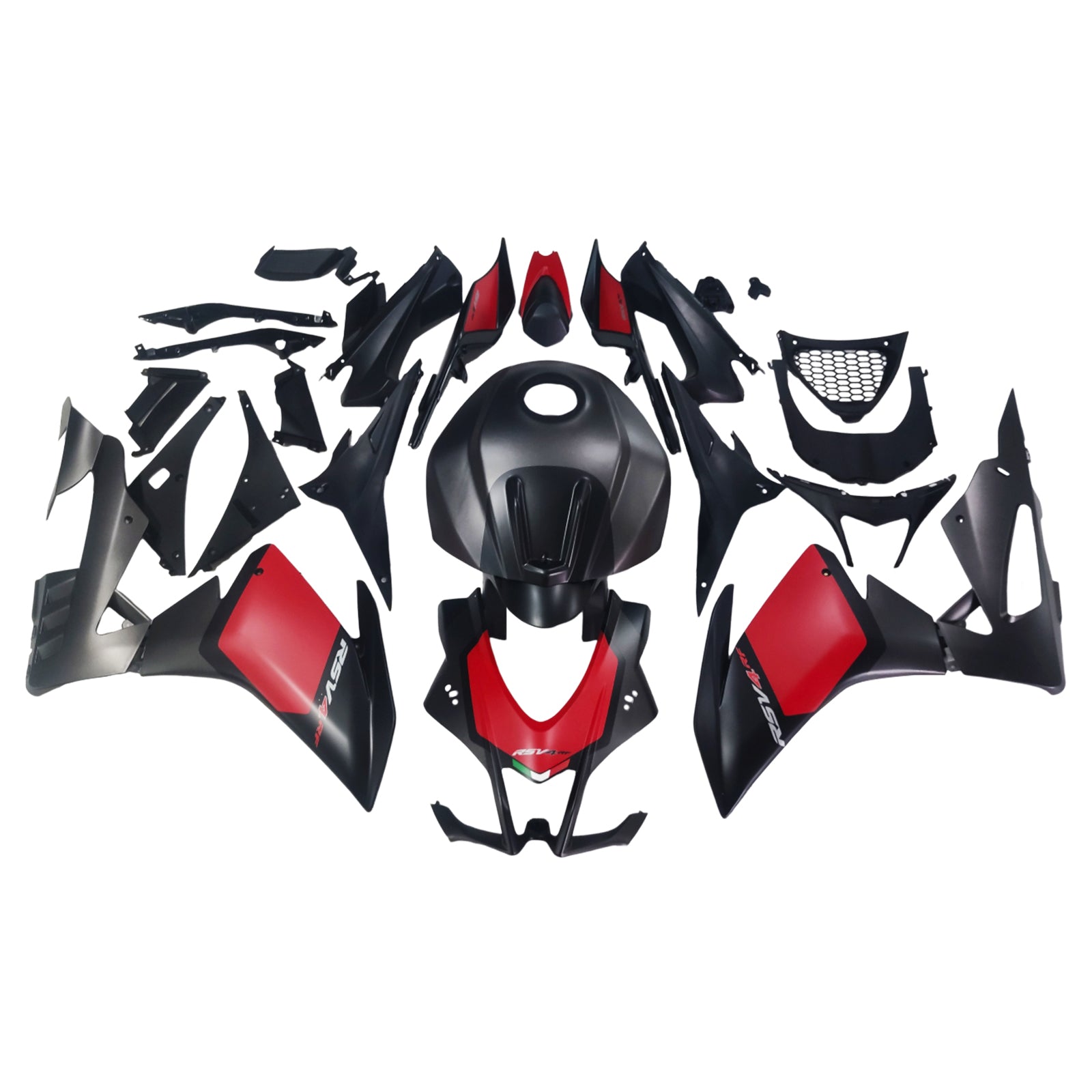 Amotopart Aprilia 2016-2020 RSV4 1000 Matte Red & Black Style 1 Fairing Kit