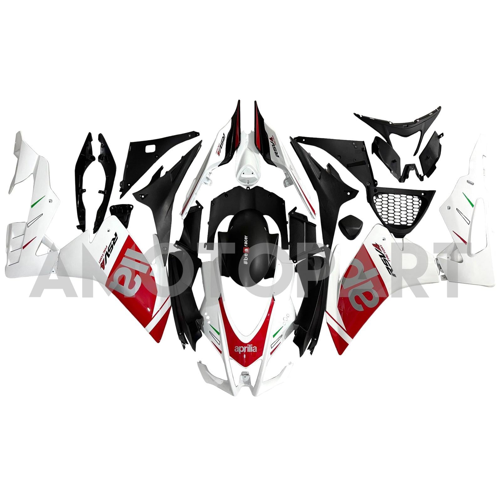 Amotopart 2016-2020 Aprilia RSV4 1000 White Red Fairing Kit