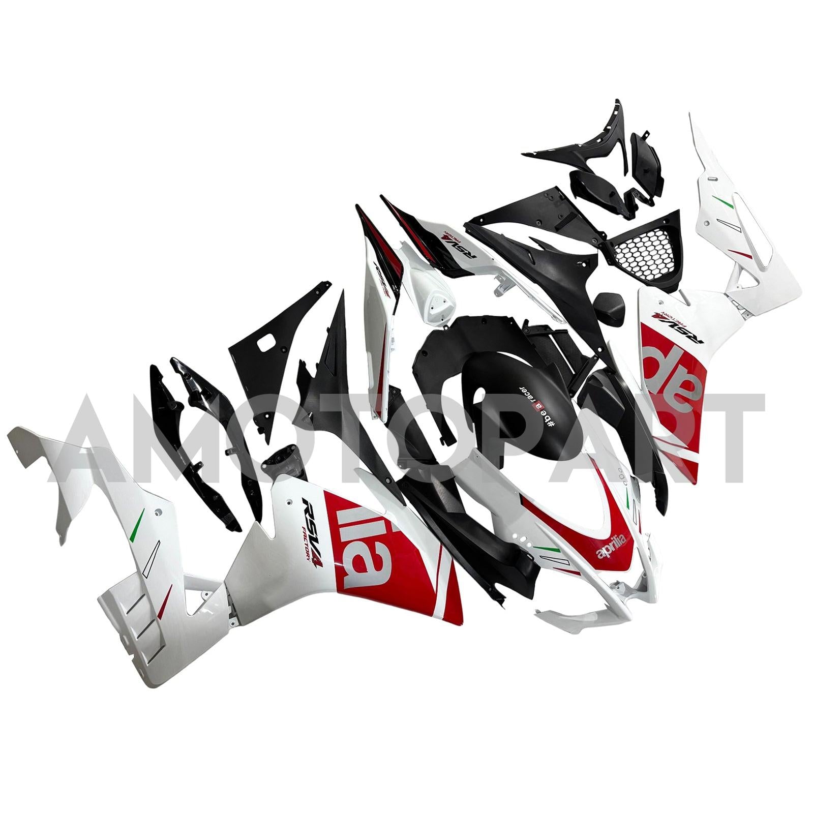 Amotopart 2016-2020 Aprilia RSV4 1000 White Red Fairing Kit