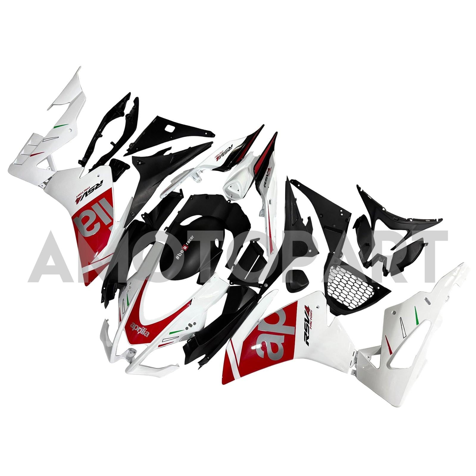 Amotopart 2016-2020 Aprilia RSV4 1000 White Red Fairing Kit