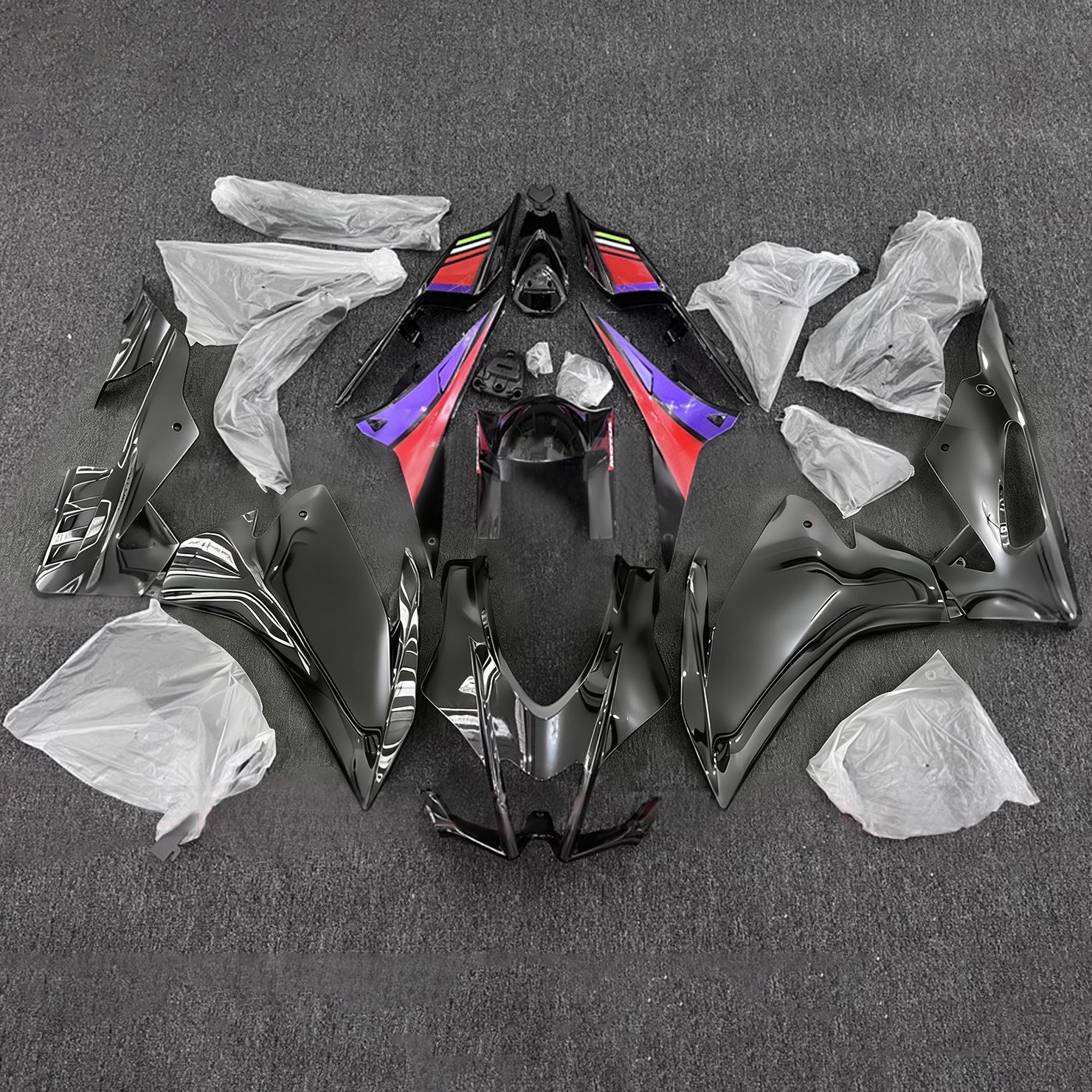 Amotopart 2016-2020 Aprilia RSV4 1000 Czarny różowy fioletowy zestaw owiewki