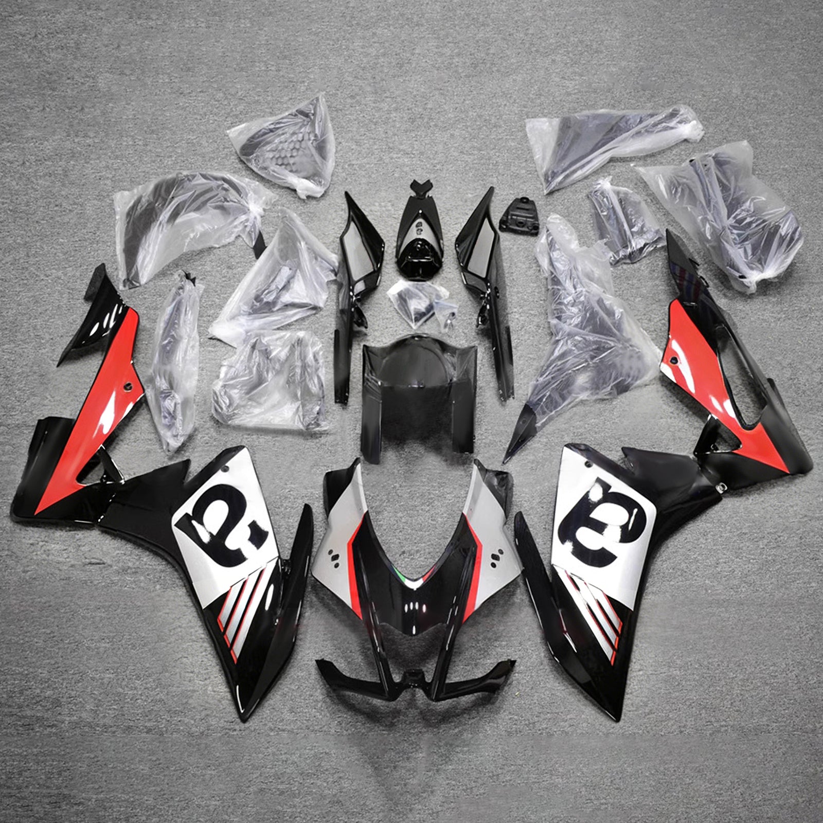 Amotopart 2016-2020 Aprilia RSV4 1000 Czarno-Biały Czerwony Zestaw owiewki