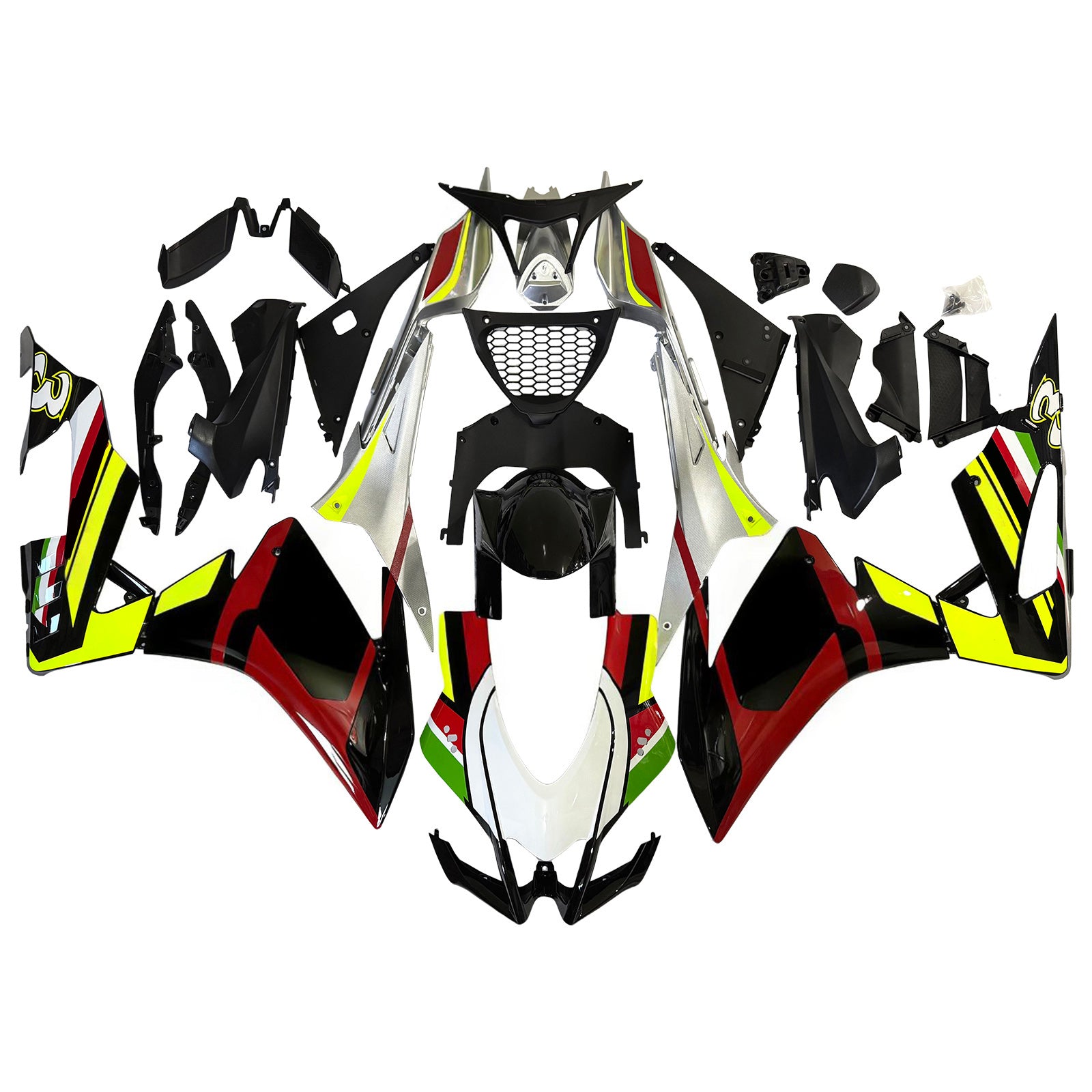 Amotopart 2016-2020 Aprilia RSV4 1000 Yellow Black Red Fairing Kit