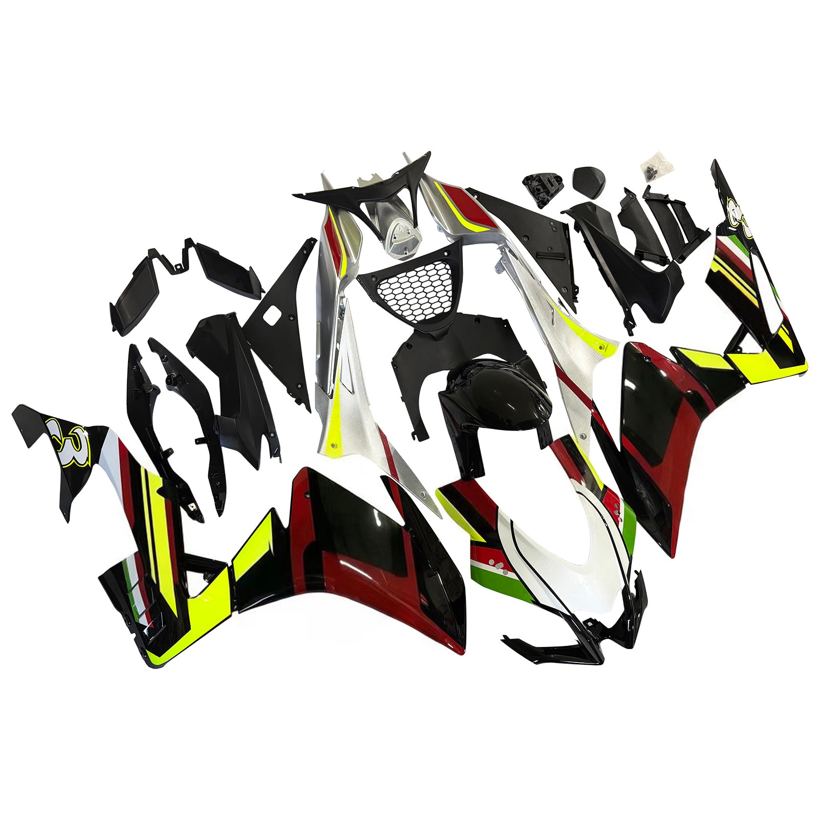 Amotopart 2016-2020 Aprilia RSV4 1000 Yellow Black Red Fairing Kit