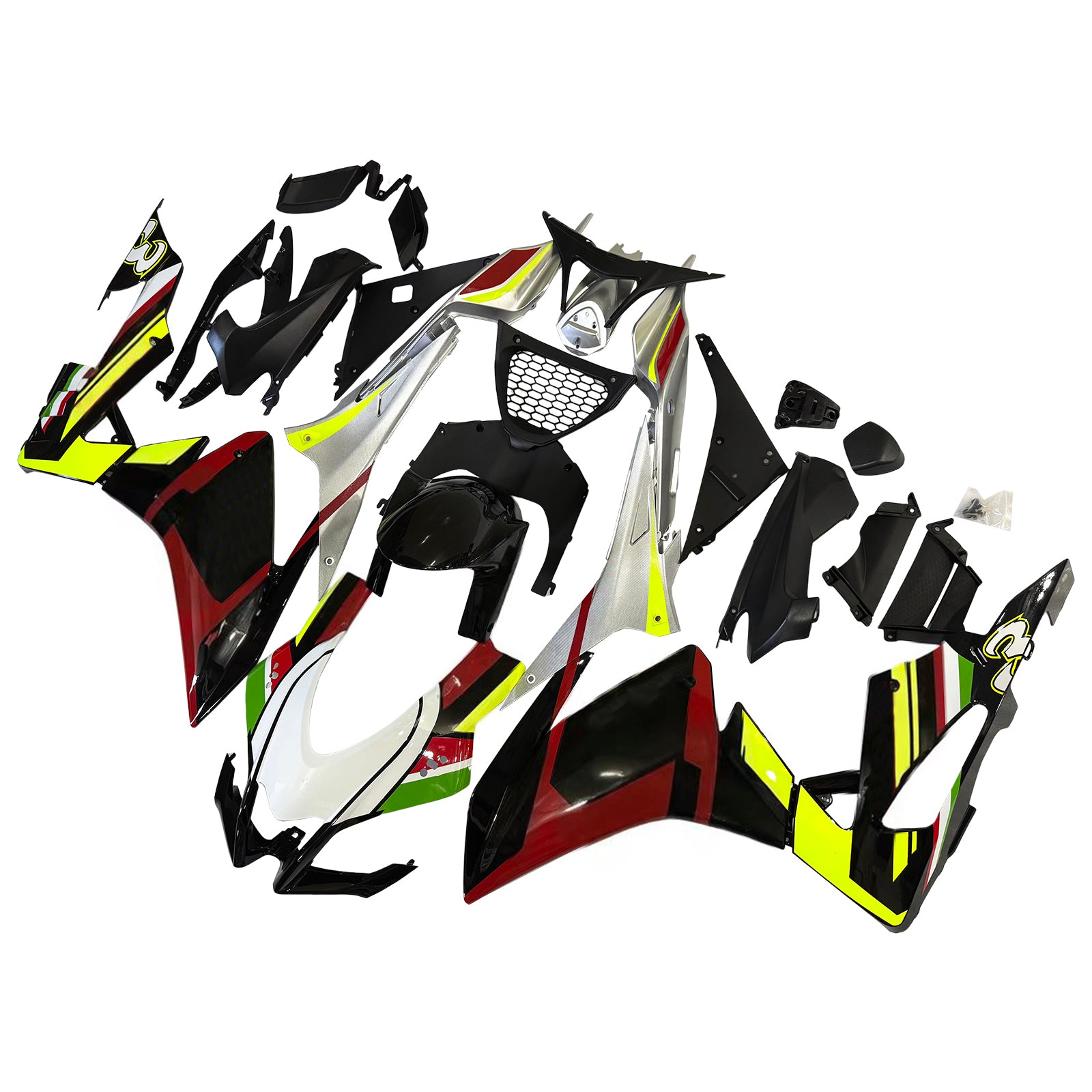 Amotopart 2016-2020 Aprilia RSV4 1000 Yellow Black Red Fairing Kit