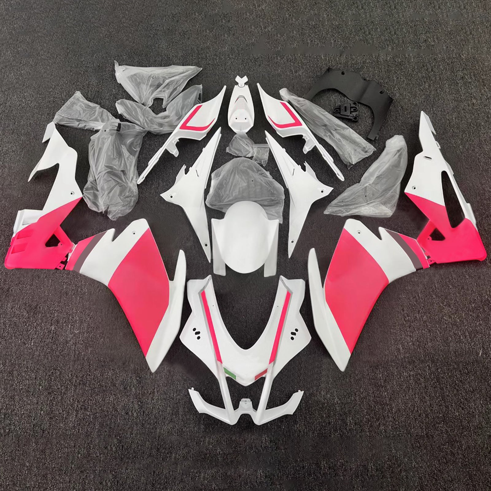 Amotopart 2016-2020 Aprilia RSV4 1000 White Pink Fairing Kit