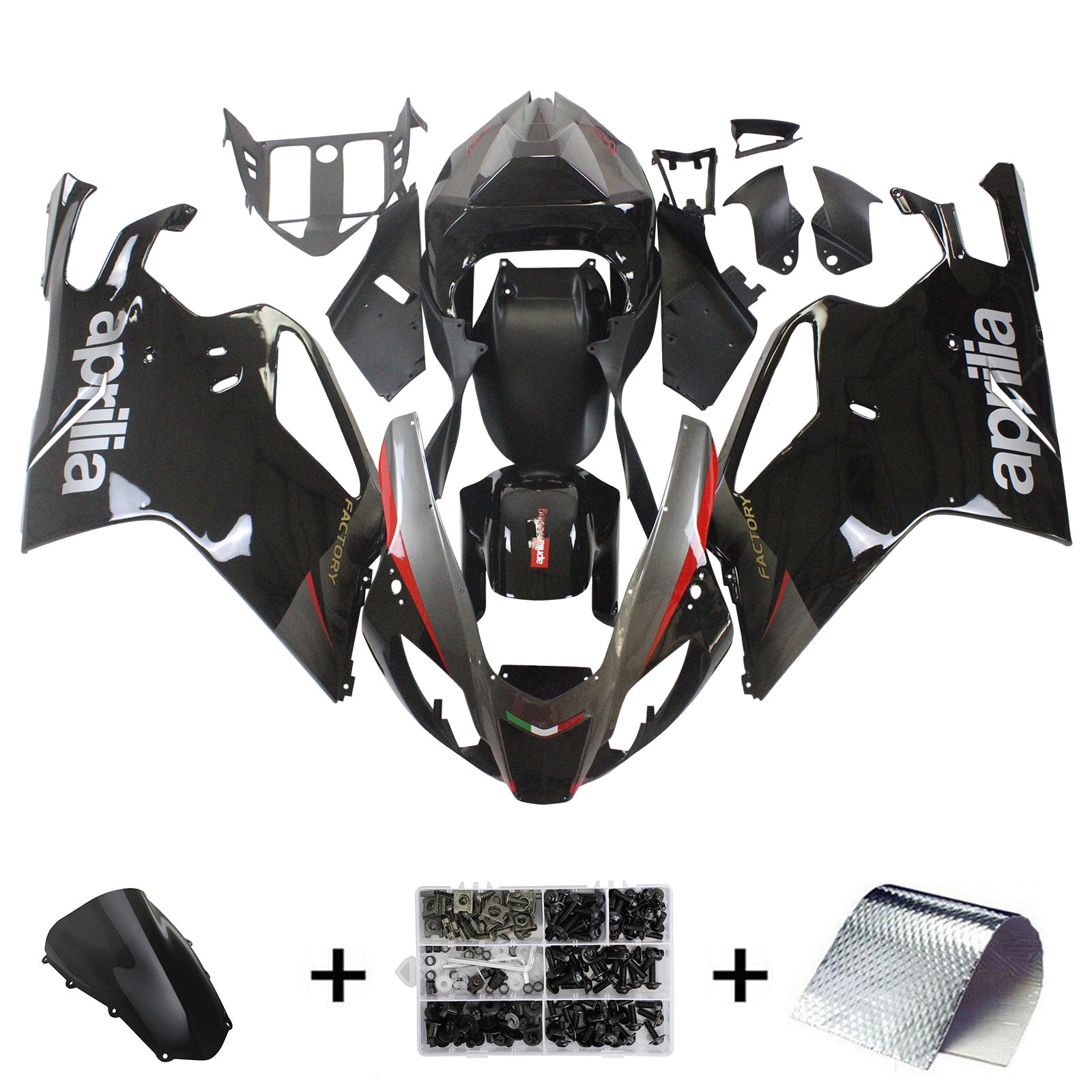 Amotopart 2003-2006 Aprilias RSV1000 Kit de carénage noir