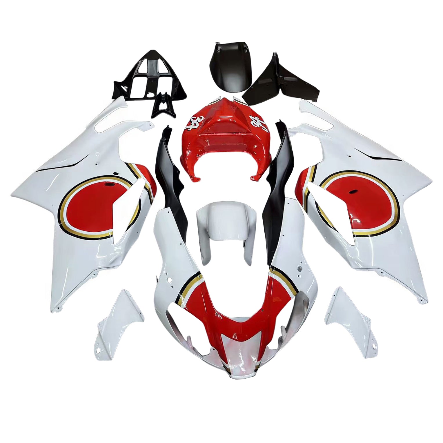 Amotopart 2003-2006 Aprilias RSV1000 Red&White Lucky Strike Fairing Kit