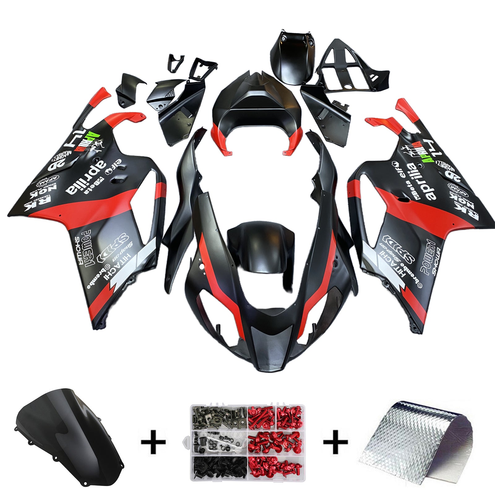 Amotopart 2003-2006 Aprilia RSV1000 Red&Black Style1 Fairing Kit