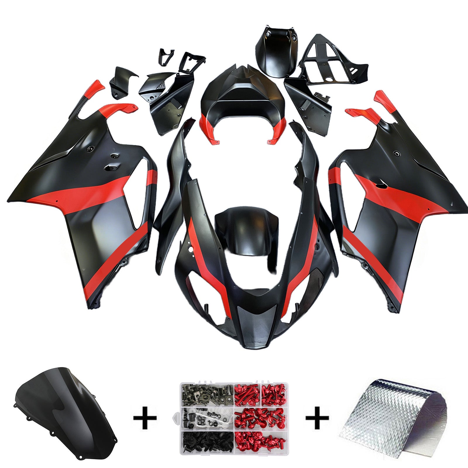Amotopart 2003-2006 Aprilia RSV1000 Red & Black Style1 Fairing Kit