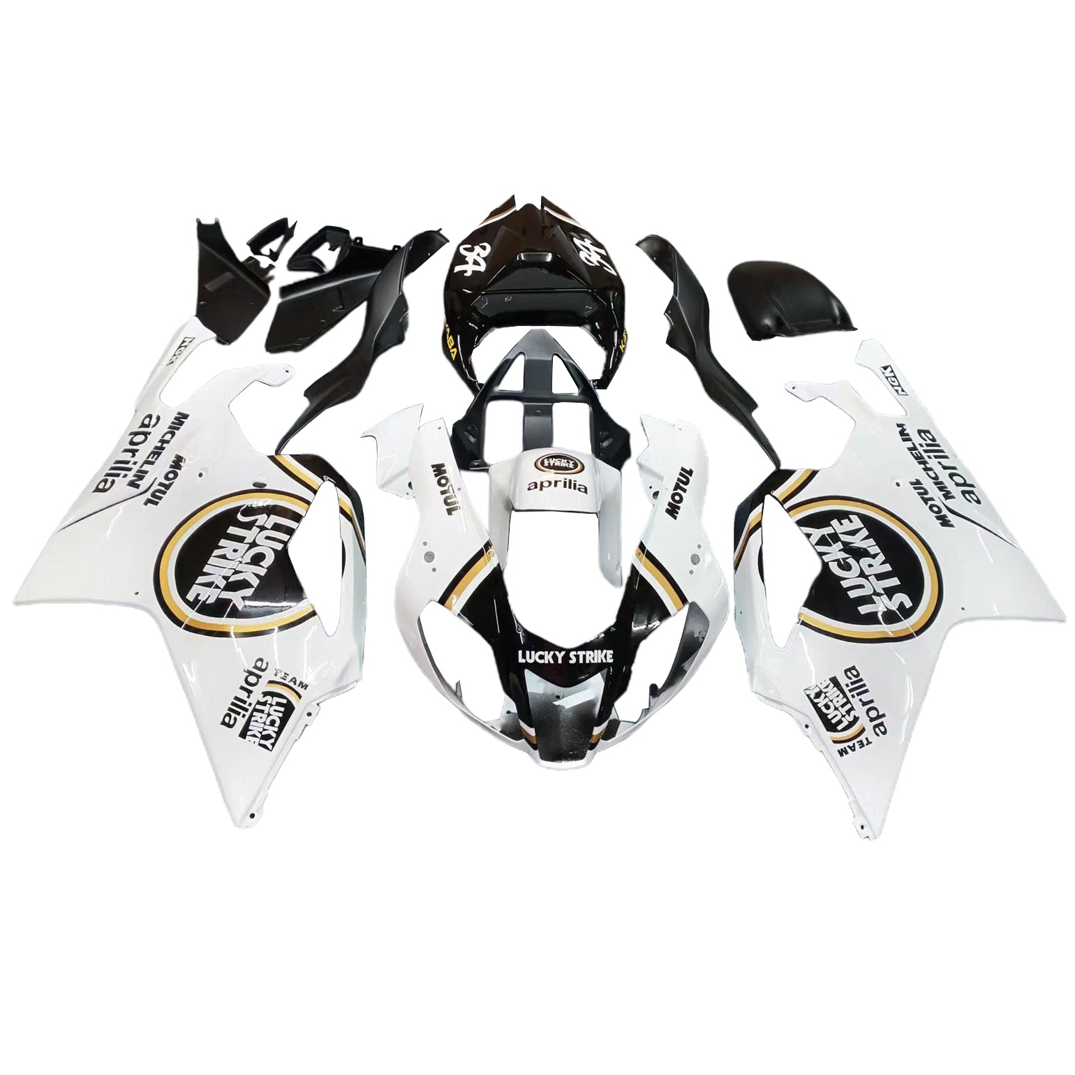 Amotopart 2003-2006 Aprilia RSV1000 Kit de carenado blanco y negro