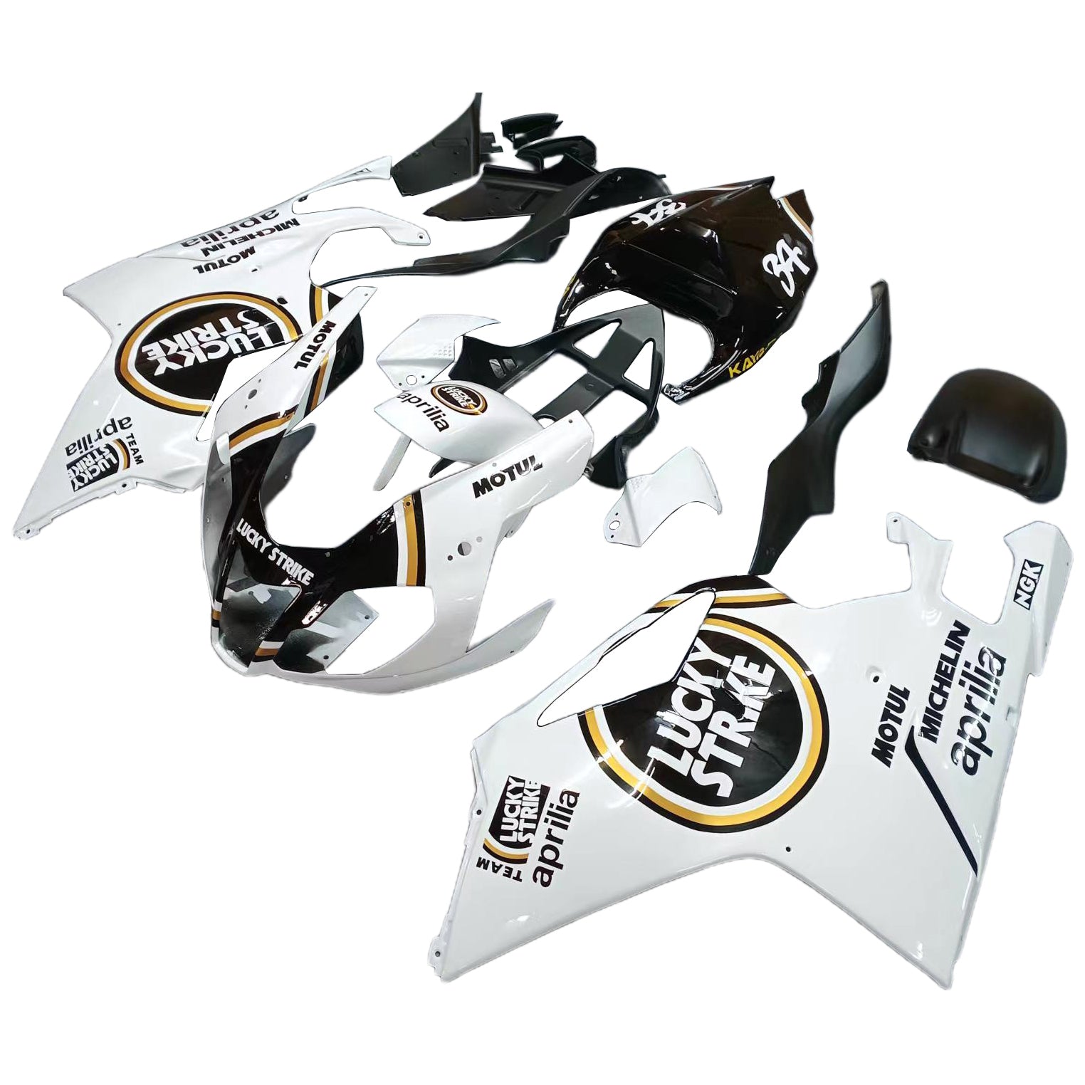 Amotopart 2003-2006 Aprilia RSV1000 White&Black Fairing Kit