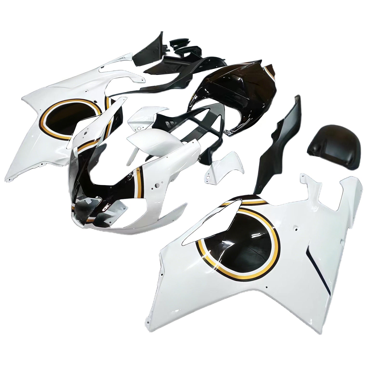 Amotopart 2003-2006 アプリリア RSV1000 ホワイト&ブラック フェアリングキット