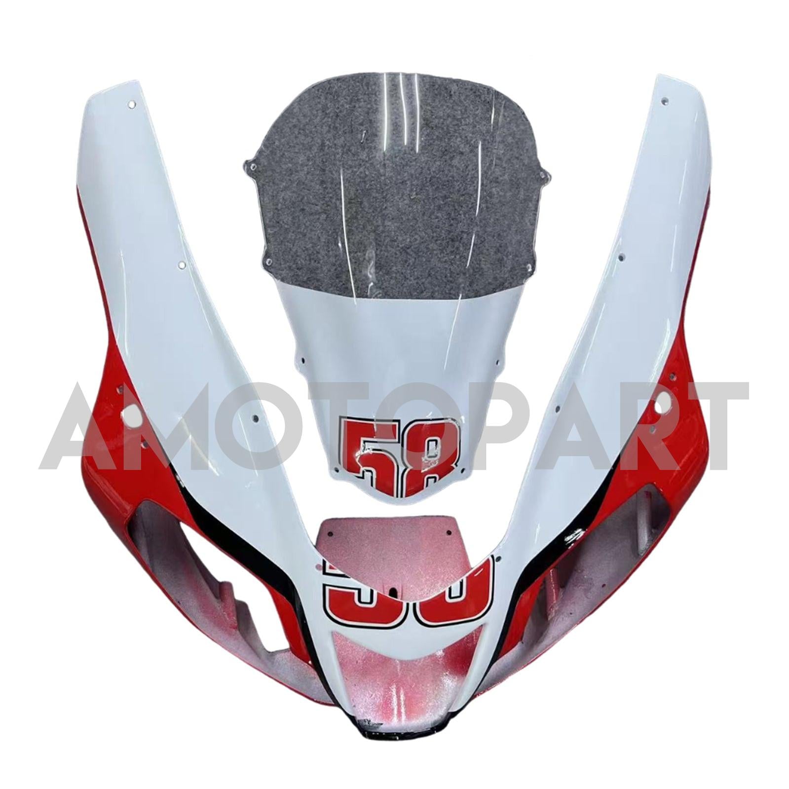 Amotopart 2003–2006 Aprilia RSV1000 Rot&Schwarzes Style3-Verkleidungskit