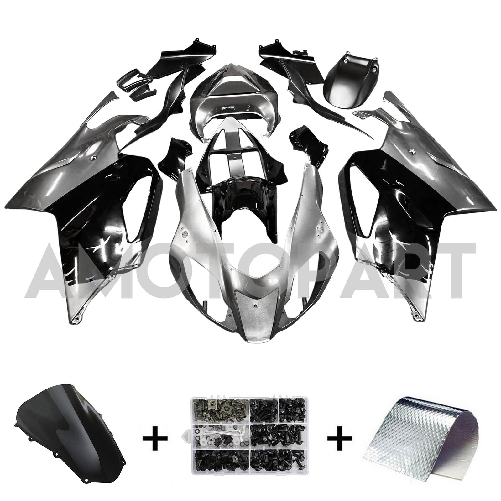 Amotopart 2003-2006 Aprilia RSV1000 Grey&Black Fairing Kit