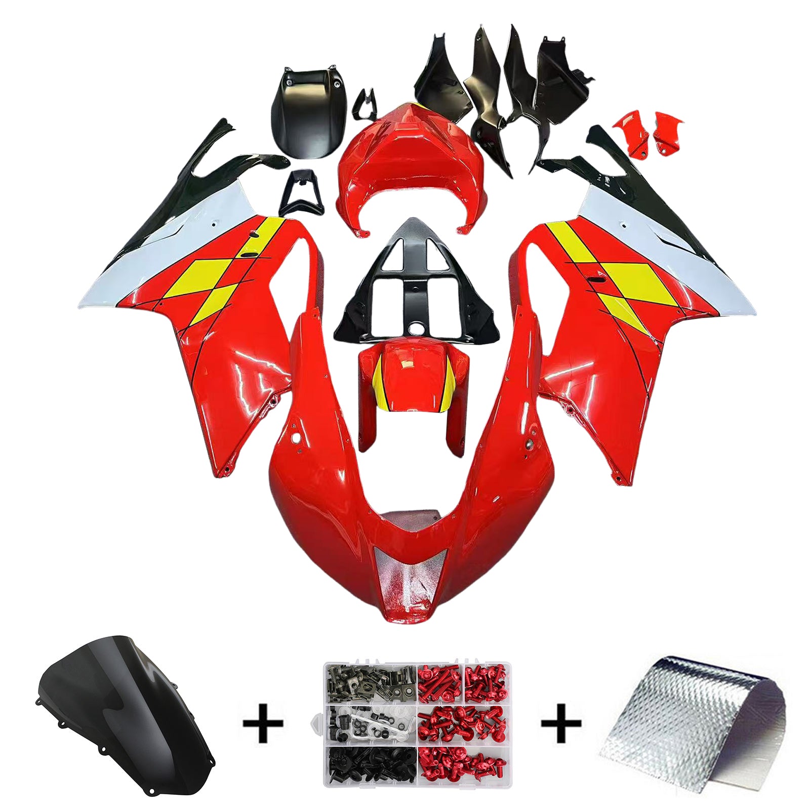 Amotopart 2003-2006 Aprilia RSV1000 Red&Yellow Fairing Kit
