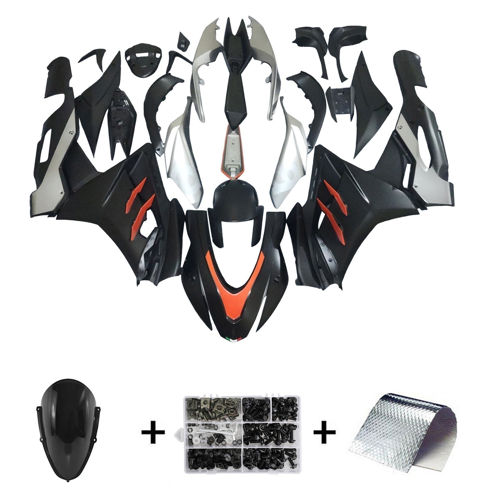 Amotopart 2022-2024 Aprilia RSV4 1100 Gray Black Fairing Kit