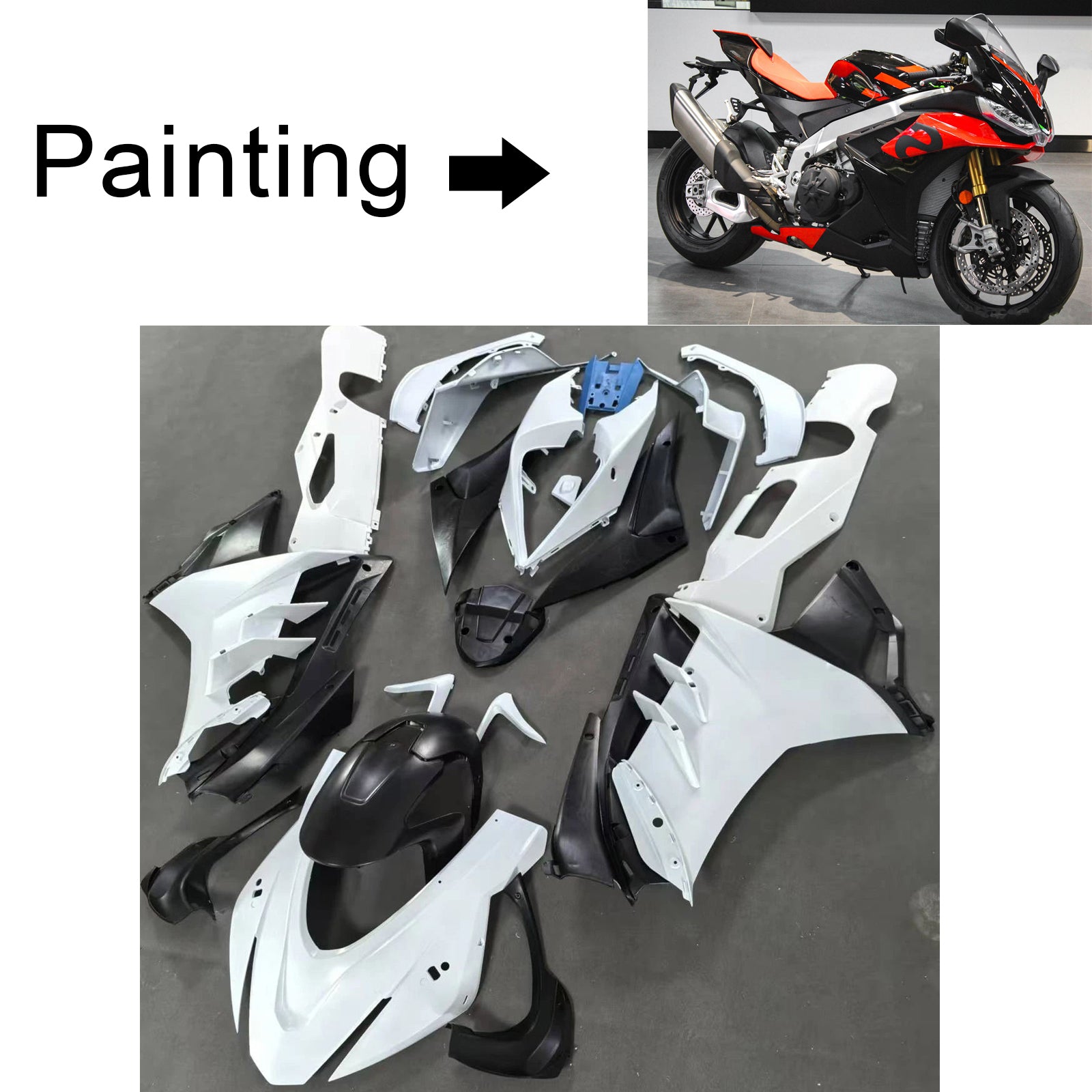 Amotopart 2022-2024 Aprilia RSV4 1100 Red Black Fairing Kit