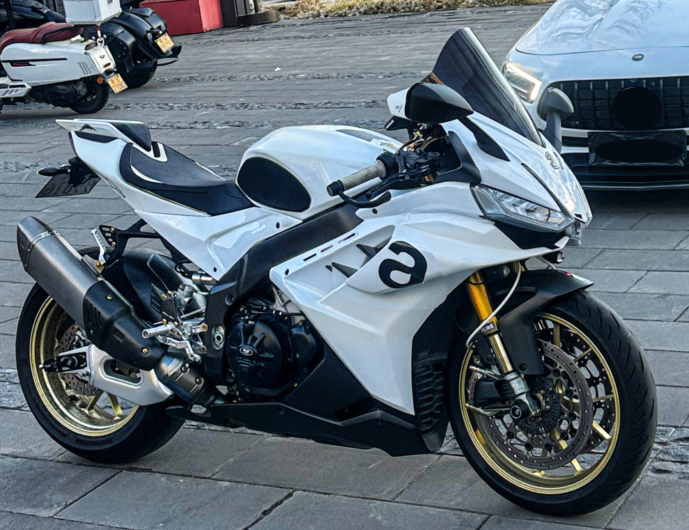 Amotopart 2022-2024 Aprilia RSV4 1100 Glossy White Black Fairing Kit