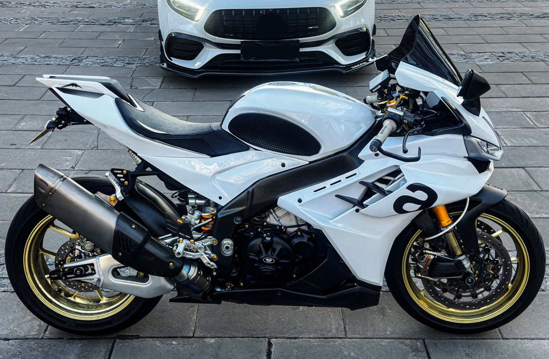 Amotopart 2022-2024 Aprilia RSV4 1100 Glossy White Black Fairing Kit