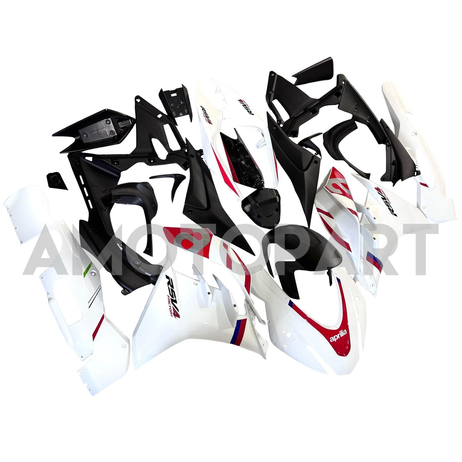 Amotopart 2022-2024 Aprilia RSV4 1100 White Red Fairing Kit