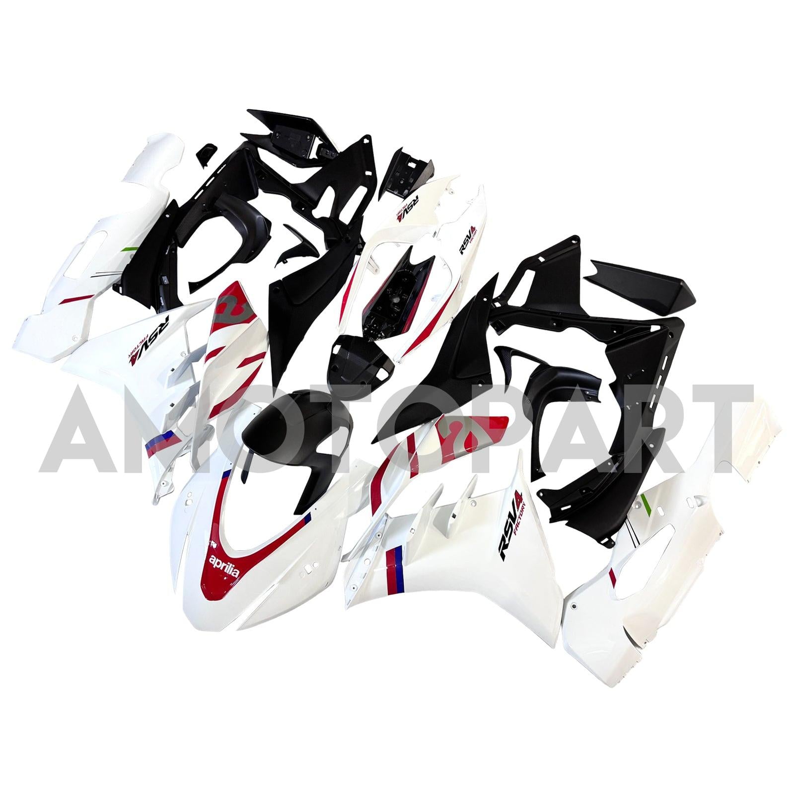 Amotopart 2022-2024 Aprilia RSV4 1100 White Red Fairing Kit