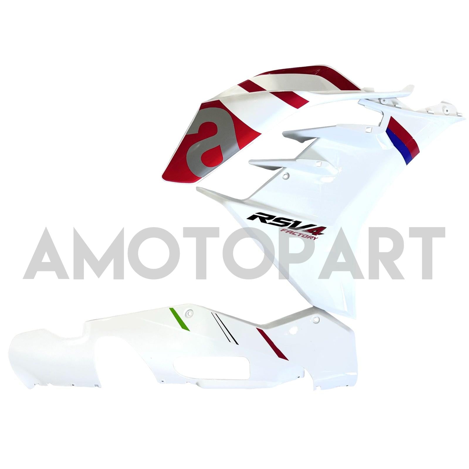 Amotopart 2022-2024 Aprilia RSV4 1100 White Red Fairing Kit