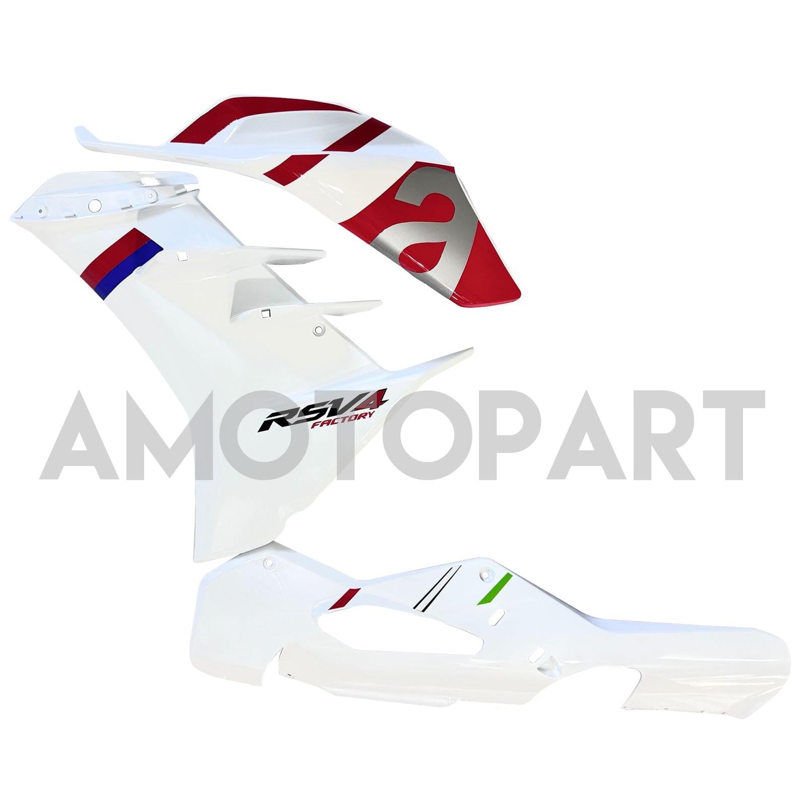 Amotopart 2022-2024 Aprilia RSV4 1100 White Red Fairing Kit