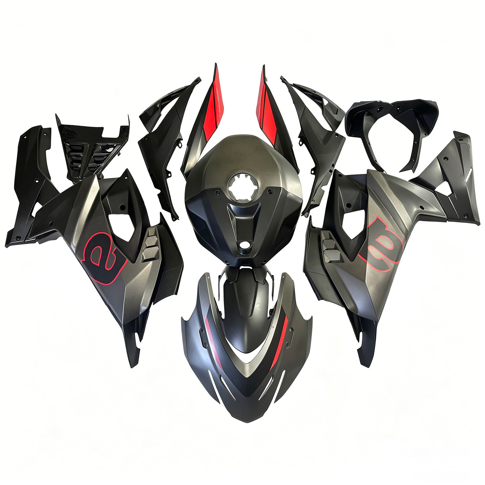 Amotopart 2024-2025 Aprilia RS457 Black Grey Red Fairing Kit