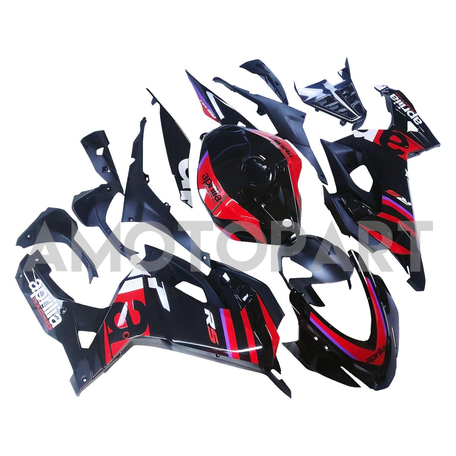 Amotopart 2024-2025 Aprilia Rs 457 Schwarzes Rotverkleidungskit