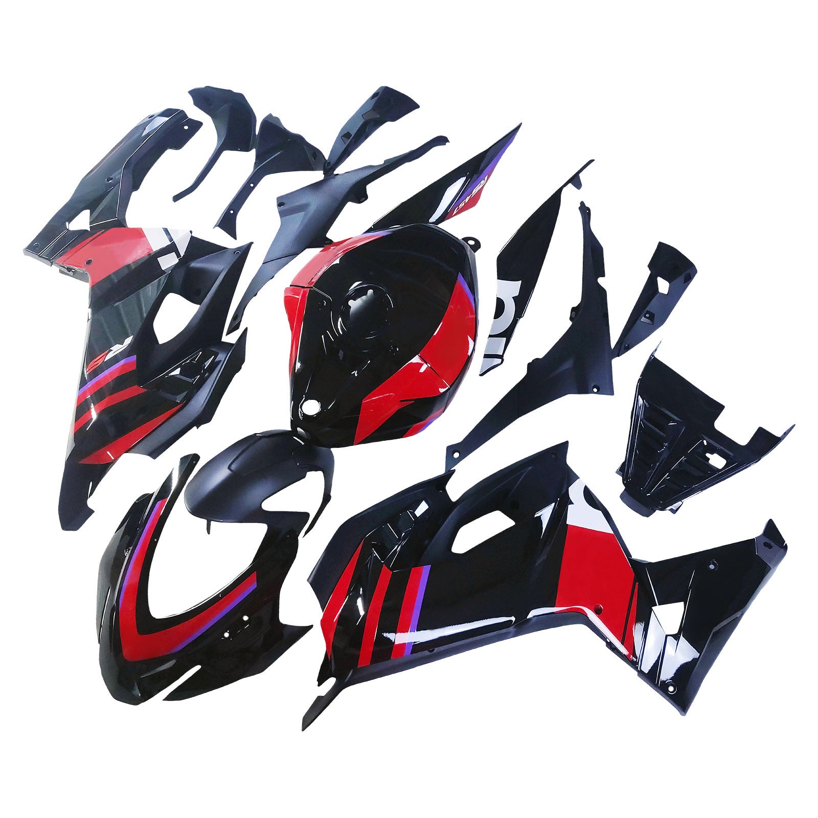 Amotopart 2024-2025 Aprilia RS 457 Black Red Fairing Kit