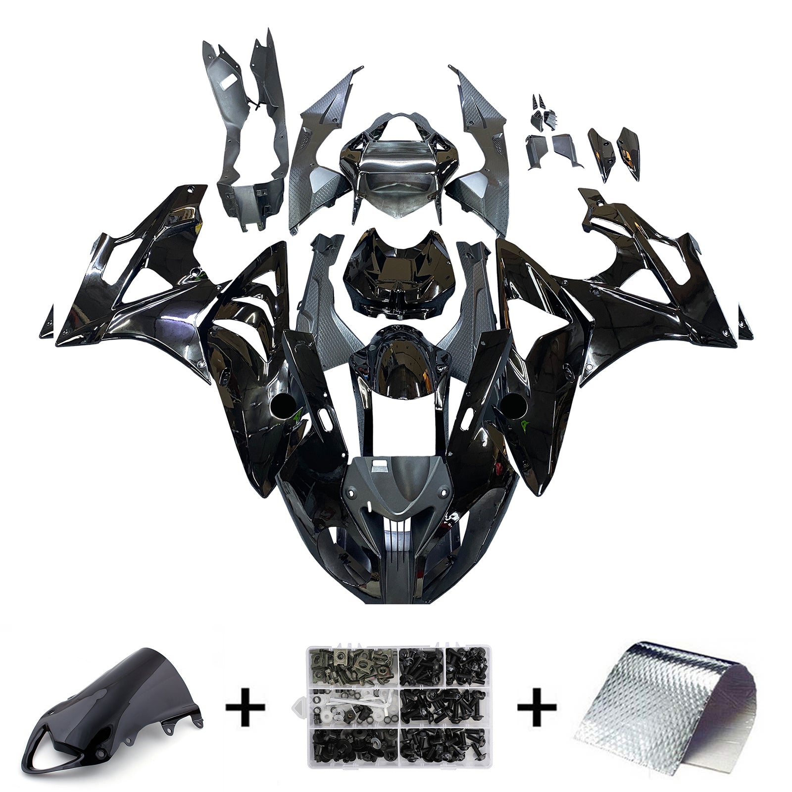 Amotopart 2009-2014 BMW S1000RR Black Fairring Kit