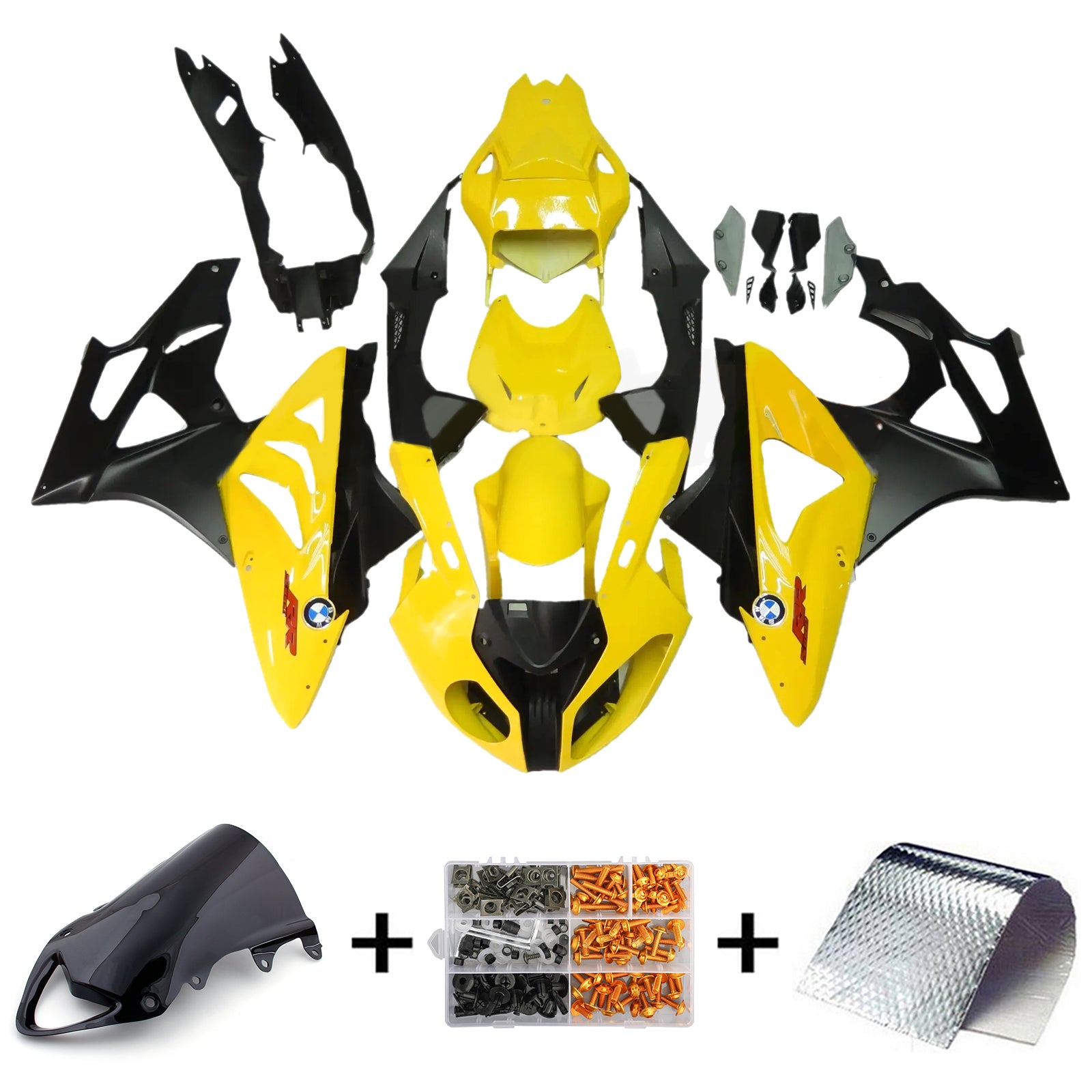 Amotopart 2009-2014 BMW S1000RR Yellow&Black Fairing Kit