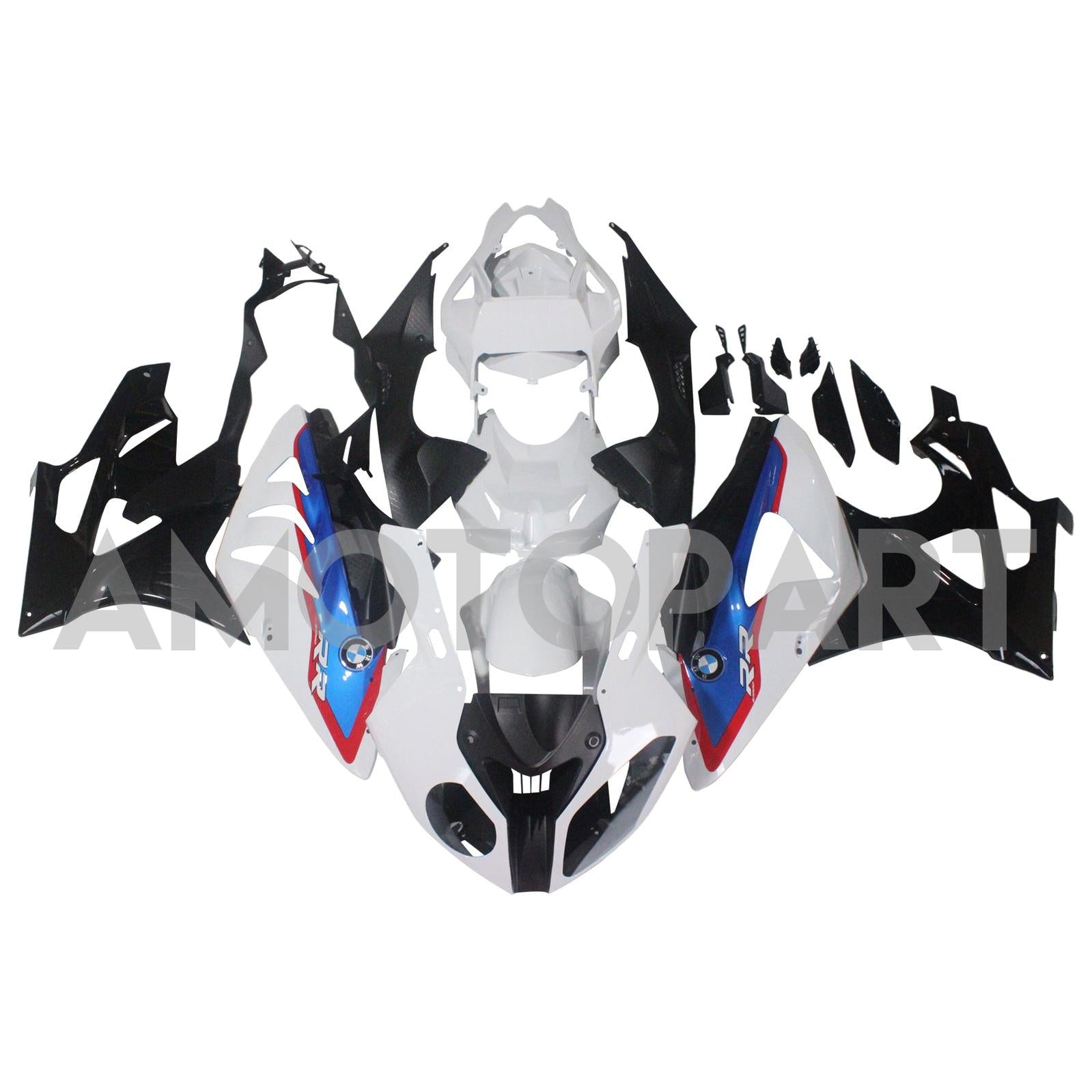 Amotopart BMW S1000RR 2009-2014 Blue & Red Style4 Fairing Kit