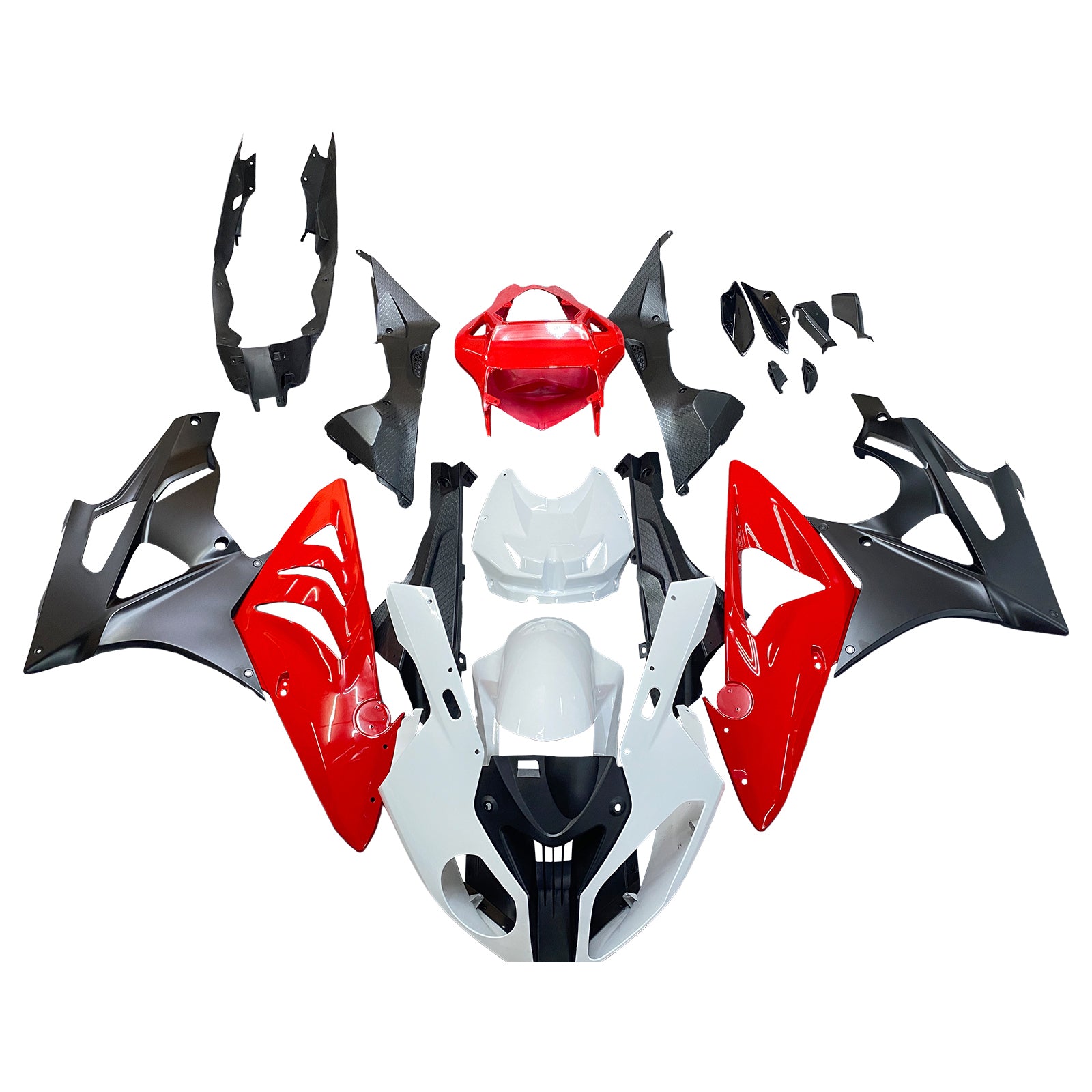 Amotopart BMW S1000RR 2009-2014 Kit de carenado estilo 5 blanco y rojo